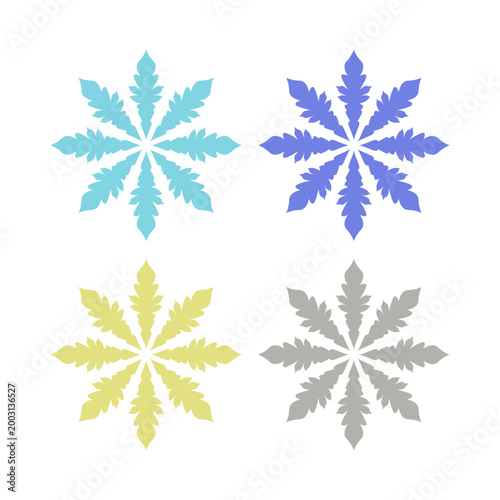 COLORFUL XMAS SNOWFLAKES DESIGN ELEMENTS VECTOR