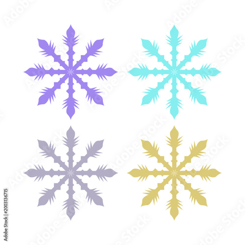 COLORFUL XMAS SNOWFLAKES DESIGN ELEMENTS VECTOR