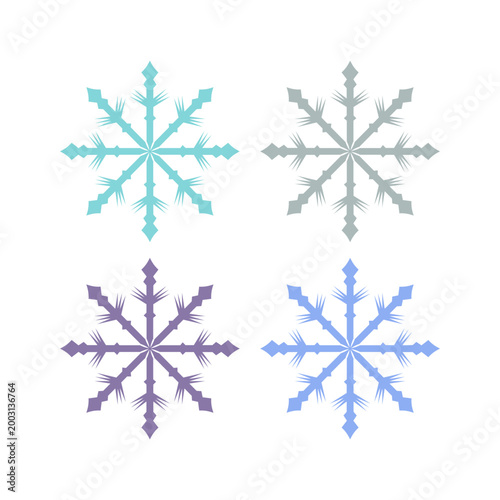 COLORFUL XMAS SNOWFLAKES DESIGN ELEMENTS VECTOR