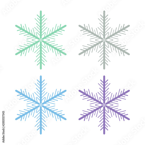 COLORFUL XMAS SNOWFLAKES DESIGN ELEMENTS VECTOR