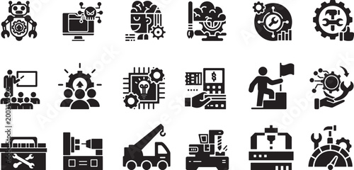 Mega Collection of 36 Business, construction, Finance And other advances Icons – Money, Banking, Investment Vector Set
