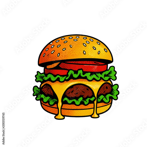 hamburger isolated on white background