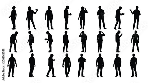 collection of human silhouettes in various poses against a white background high quality professional detailed modern elegant stylish clean crisp vibrant