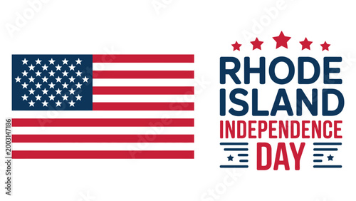  rhode island independence day patriotic illustration featuring usa flag with bold typography design celebrating american heritage freedom unity national pride holiday concept