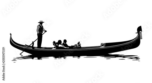 Venetian gondola silhouette a classic scene of romance and travel 