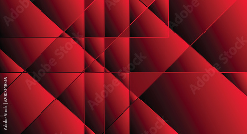 Abstract red geometric background with intersecting lines and triangular