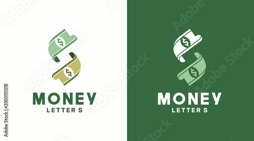 Fotografía This logo combines a clever money symbol with dollar bills, portraying financial themes and concepts, making it suitable for finance, banking, and investment applications
