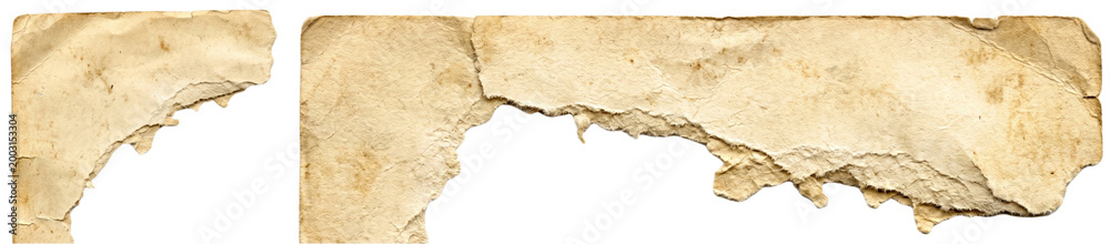 Fototapeta premium Torn paper edges on transparent background high quality