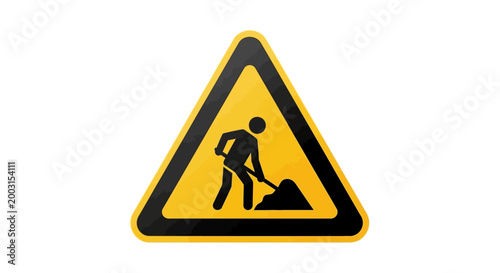 Εκτύπωση καμβά Road Work Ahead Warning Sign Symbol.