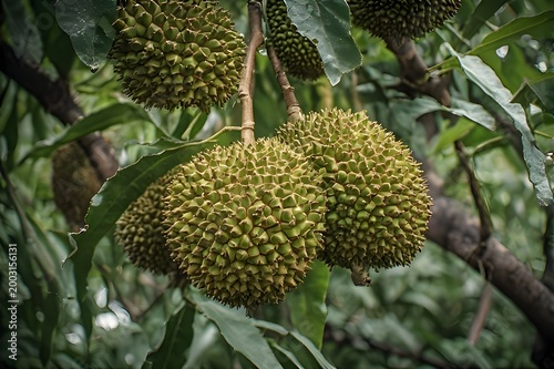 durian fruit on the tree
