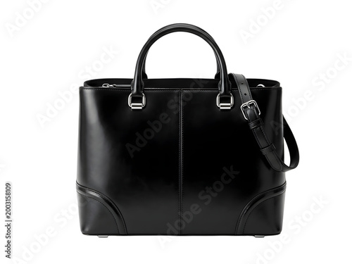 black leather bag