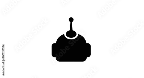 Robot Head Silhouette Icon Design.