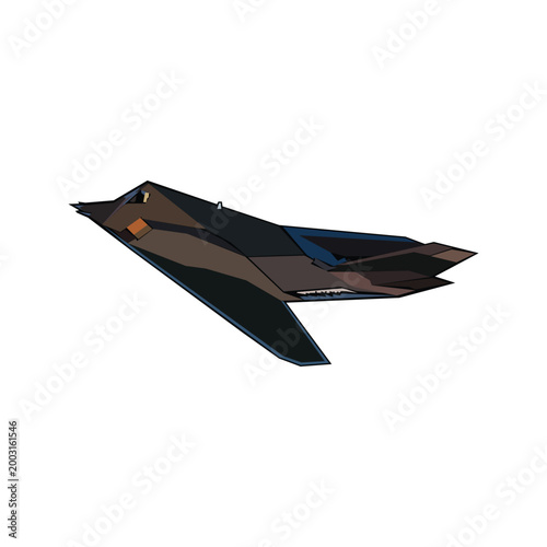 Stealth aircraft illustration template