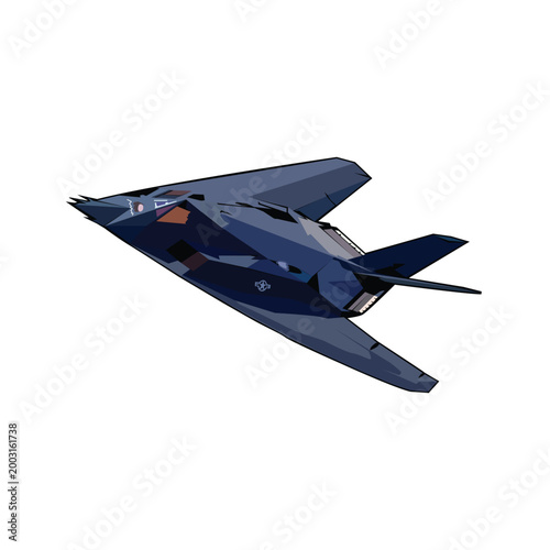 Stealth aircraft illustration template