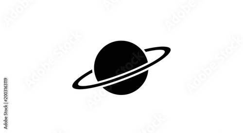 Saturn Planet Ring System Icon.