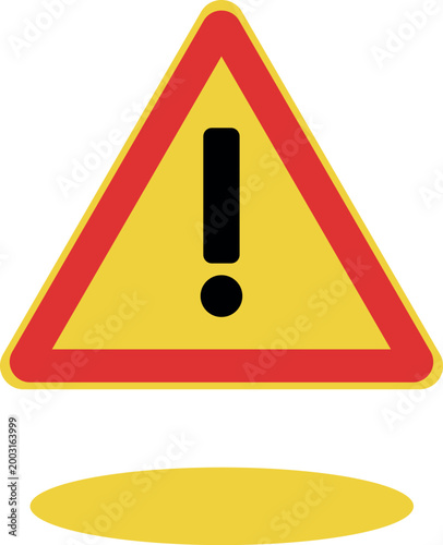 warning sign on white