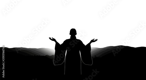 Silhouette of a person standing outdoors.