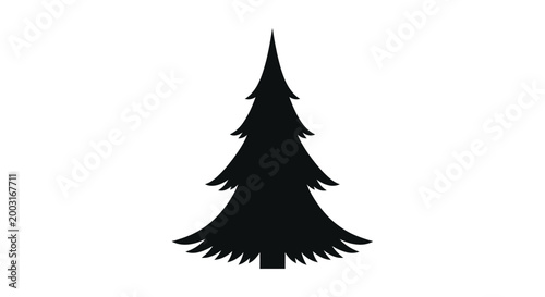 Black silhouette of a pine tree.