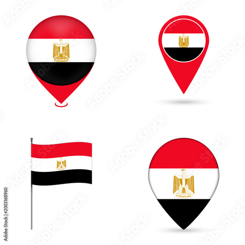 Free Download Egypt Flag Map Pin Icons Set Collection. - GFXLoad