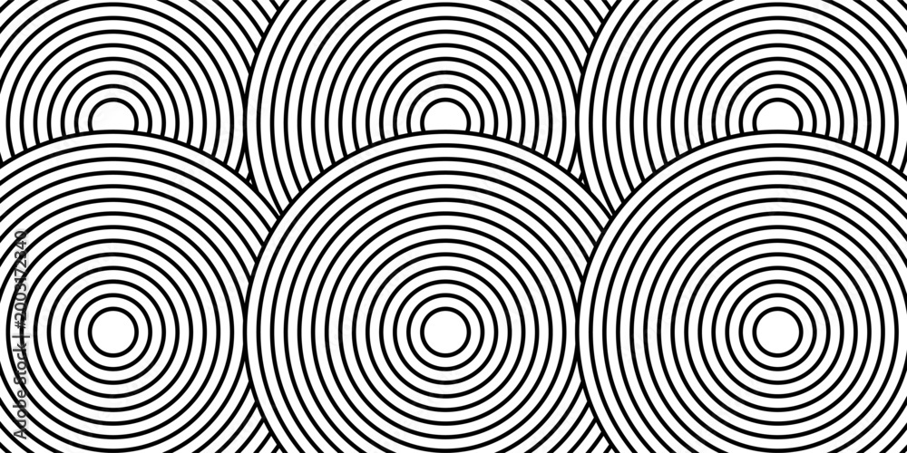 Fototapeta premium Abstract gold circle lines on dark background. Geometric stripe line art design. illustrastration