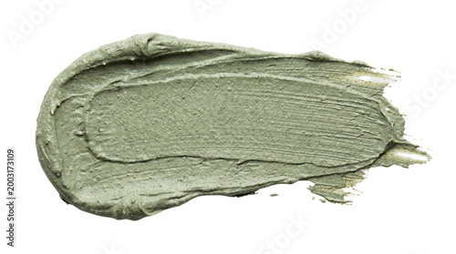 Green cosmetic clay mask smear isolated on transparent background png