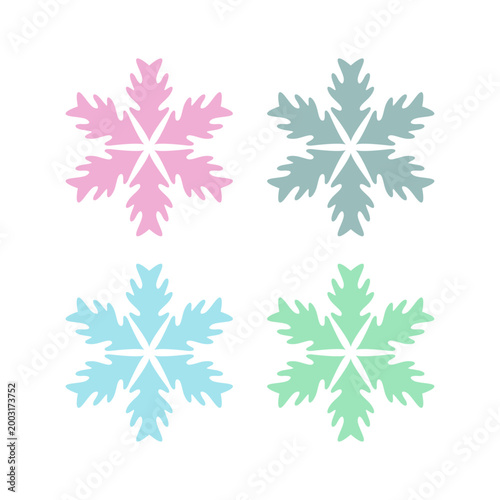 COLORFUL SNOWFLAKES DESIGN ELEMENTS VECTOR