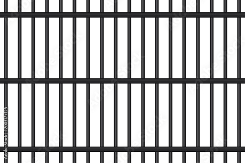 Quadro em tela Black prison bars illustration on transparent background