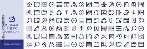 Minimal UI/UX Interface Icon Set for Web, App & Dashboard Design