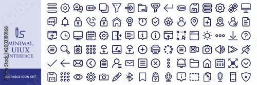 Minimal UI/UX Interface Icon Set for Web, App & Dashboard Design