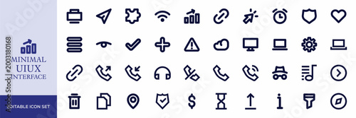 Minimal UI/UX Interface Icon Set for Web, App & Dashboard Design