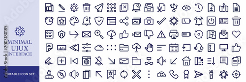 Minimal UI/UX Interface Icon Set for Web, App & Dashboard Design