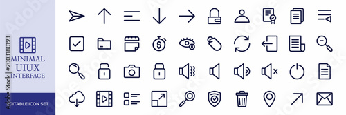 Minimal UI/UX Interface Icon Set for Web, App & Dashboard Design