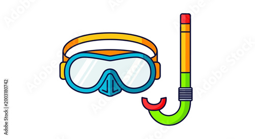 Snorkeling mask and breathing tube.