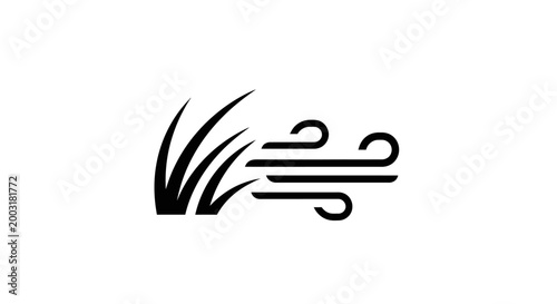 Wind blowing through grass logo symbol.