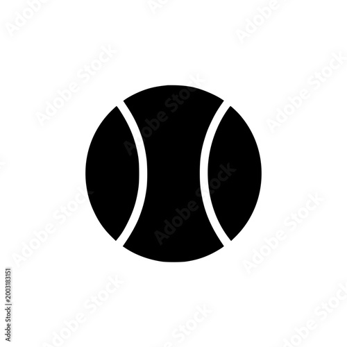 Tennis ball symbol clear symbol black white icon 