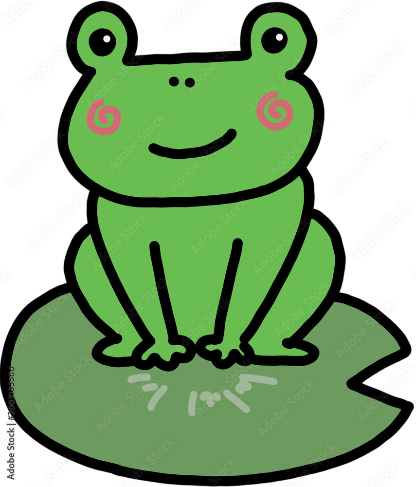 Fototapeta premium green frog cartoon
