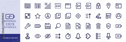 Minimal UI UX Interface Icon Set for Web, App & Dashboard Design
