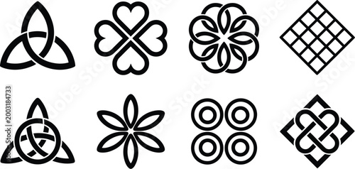Endless knot buddhist emblem with celtic inspired interwoven patterns sacred geometry and medieval ornamental details for spiritual themes