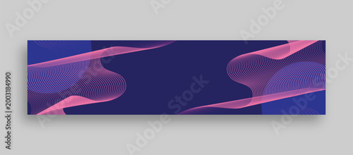 Modern Abstract Wave LinkedIn Cover Banner with Purple Gradient Lines Background