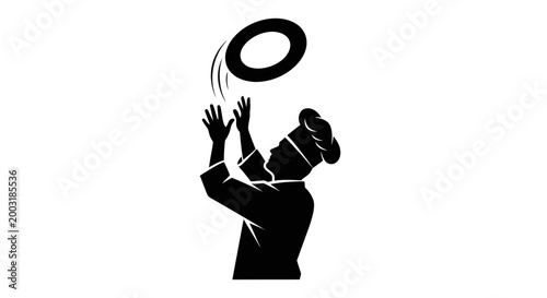 Person Playing Frisbee in Air.