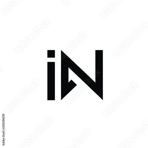 Geometric black featuring the letters in with sharp angular typography