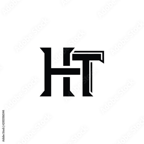 Black monogram featuring interlocked letters h and t on a white background