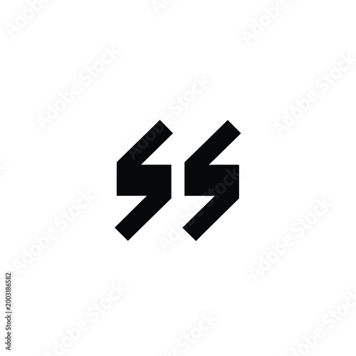 Two parallel black zigzag lightning bolt shapes on white background