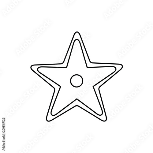 Simple five pointed star outline with central circle