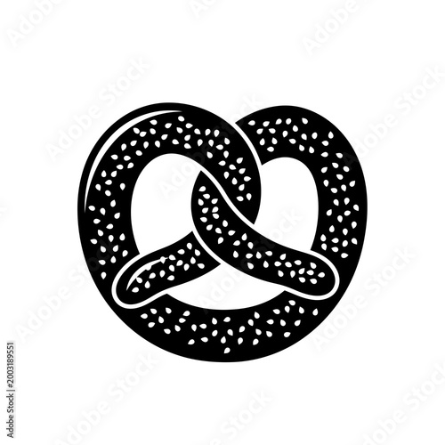 Black pretzel with sesame seeds