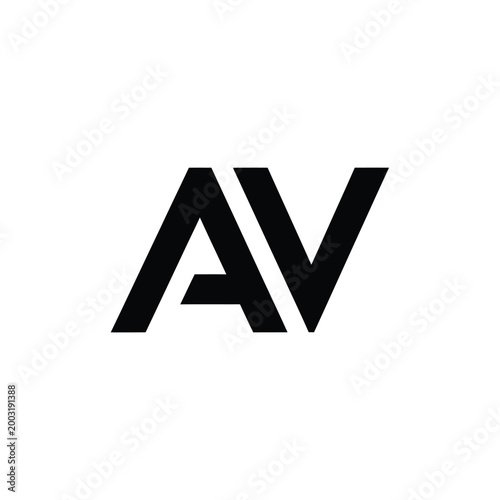 Bold black letter av monogram on a white background