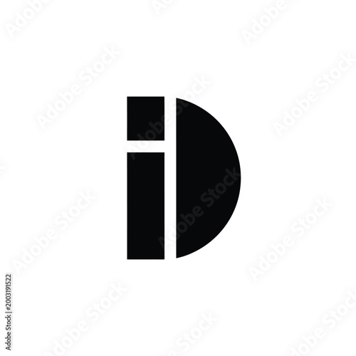 Bold black letter id monogram with sans serif typography on white background