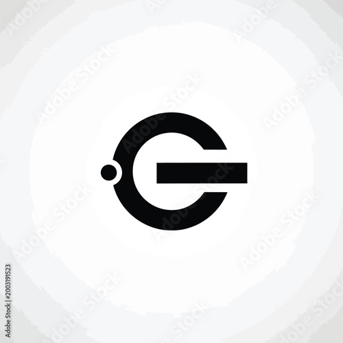 Minimalist circular with a dot and horizontal bar