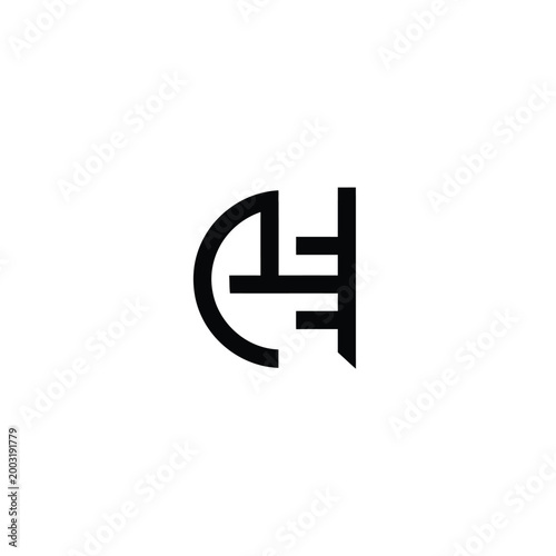 Minimalist black letter e symbol on a white background