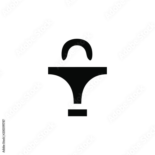 Abstract black resembling a stylized trophy or chalice shape on a white background